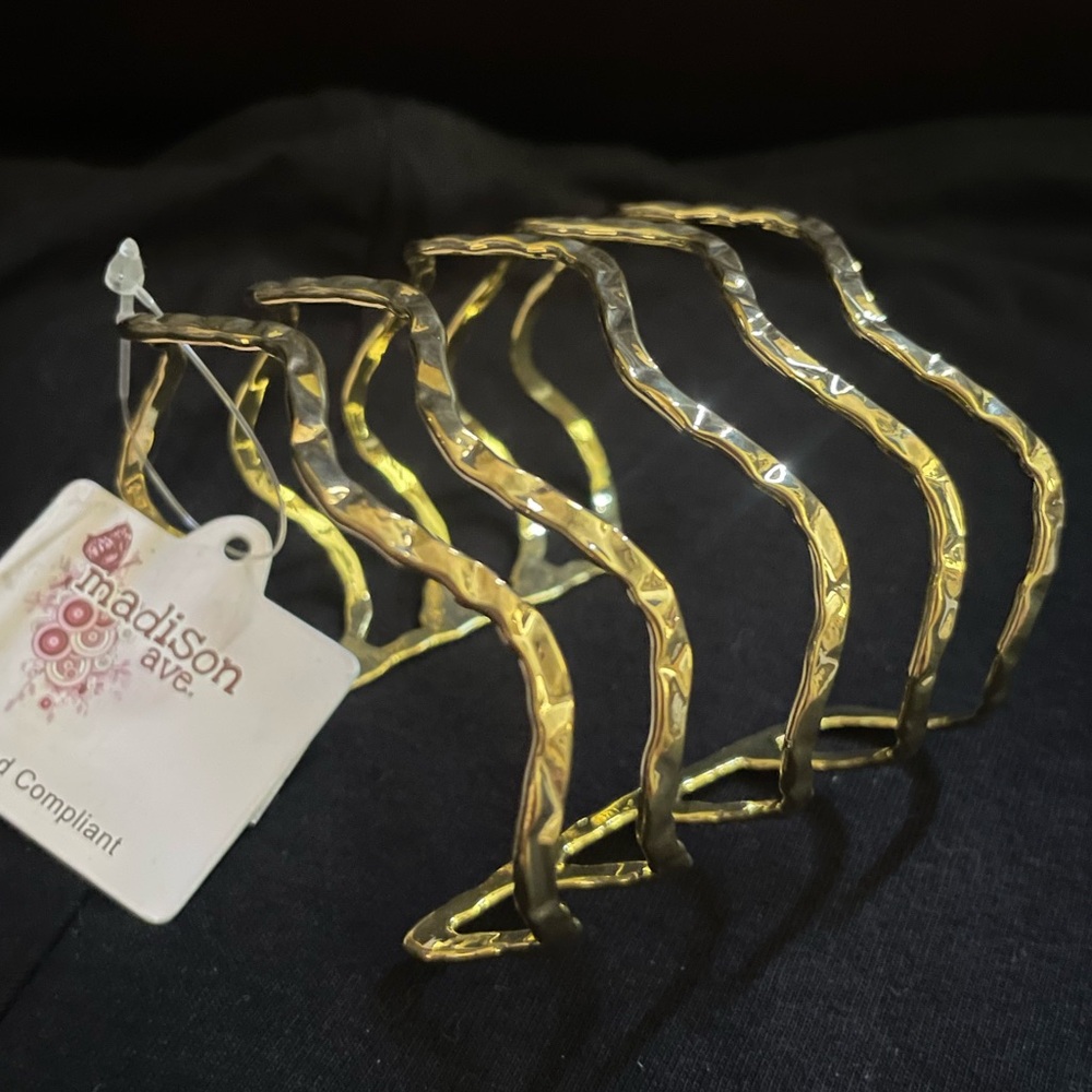 Madison Avenue Gold Wave Bracelet Set